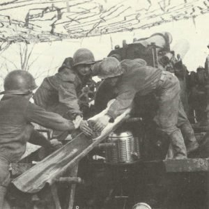 US artillery fires German positions