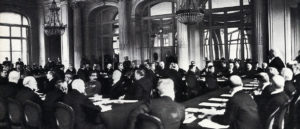 Clemenceau presents Versailles peace treaty