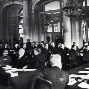 Clemenceau presents Versailles peace treaty