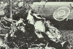  remains of a shot-down Halifax bomber
