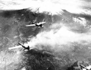 B-29 in front of Mount Fuji