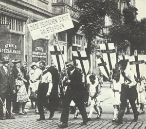 Protest march under the motto 'These German cities robbed Poland' 