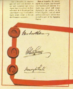  American signatures under the Treaty of Versailles
