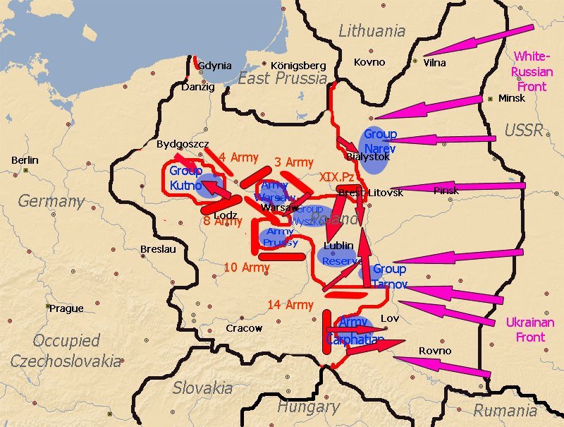 Map from the campaign in Poland