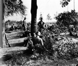 Waffen SS soldiers in positions near Oosterbeek.