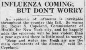 'Influenza coming - don't worry'