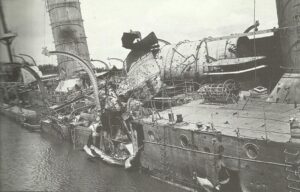 shattered German light cruiser 'Königsberg'