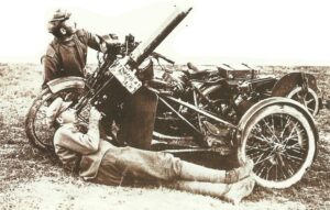 machine gun which is mounted on a motorcycle