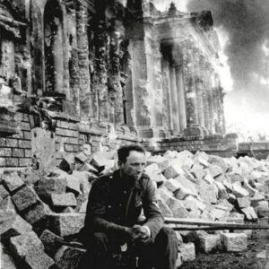 German soldier burning Reichstag