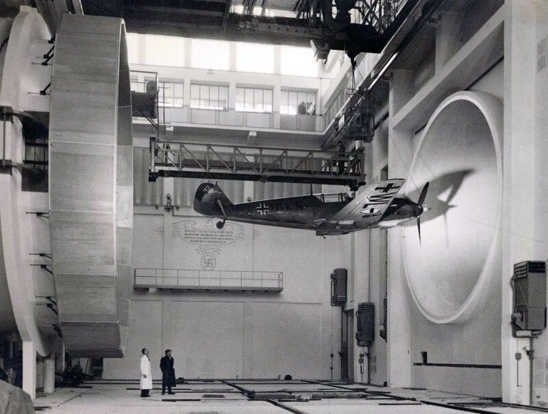 Bf 109 E-3 in the wind tunnel