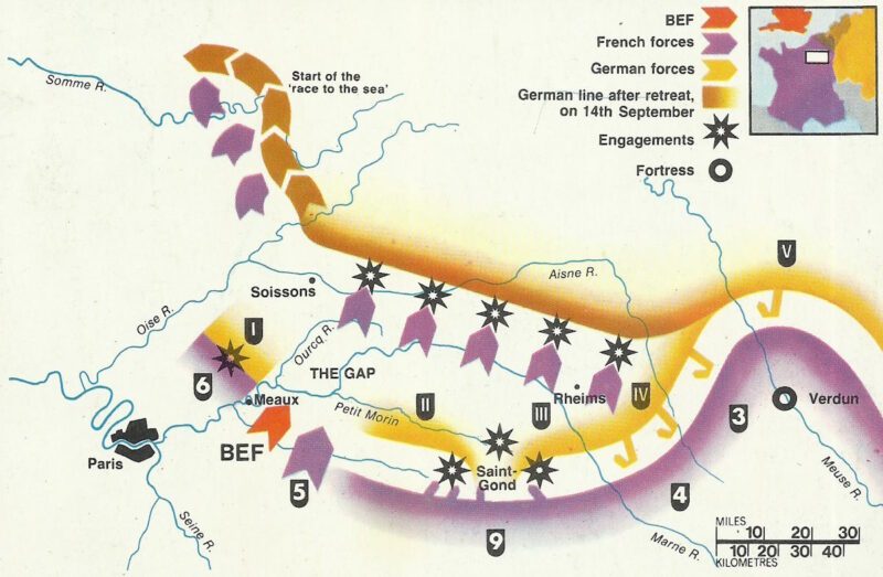 Map Battle Marne 1914