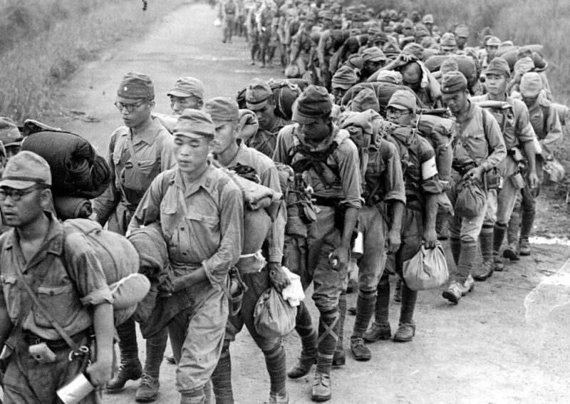 Japanese soldiers are taken prisoner of war on Luzon